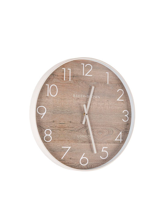 Bizzotto Whatever Wall Clock Plastic Coffee/White Ø50cm