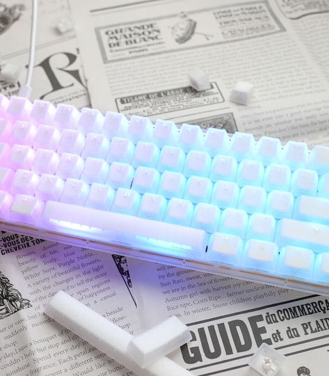 Ducky One 3 Mini Aura Gaming Mechanical Keyboard 60% with Cherry MX Silent Red switches and RGB lighting (English US) Aura White