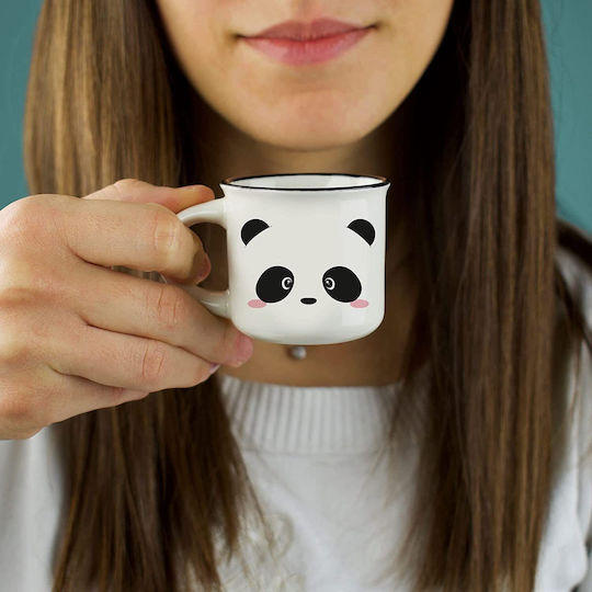 Legami Milano Panda Coffee Cups Κούπα Κεραμική Λευκή 50ml 2τμχ