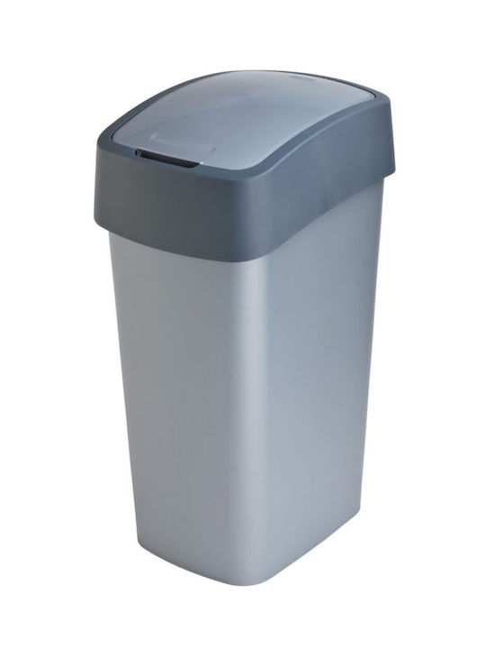 Curver Pacific Flip Waste Bin Waste Plastic Charcoal-Silver 45lt 1pcs