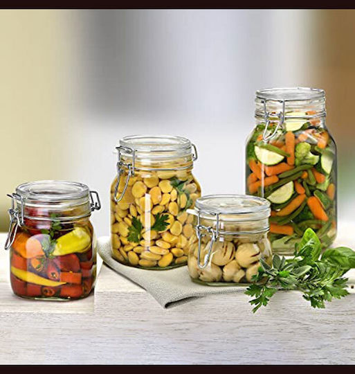 Bormioli Rocco Fido Vase Allgemeine Verwendung mit luftdichtem Deckel Glas Transparent 200ml