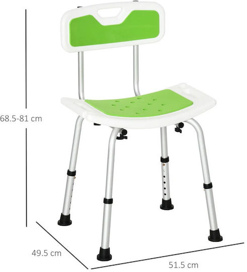 HomCom Sitz im Bad mit Rückenlehne Green / White 713-118V00GN