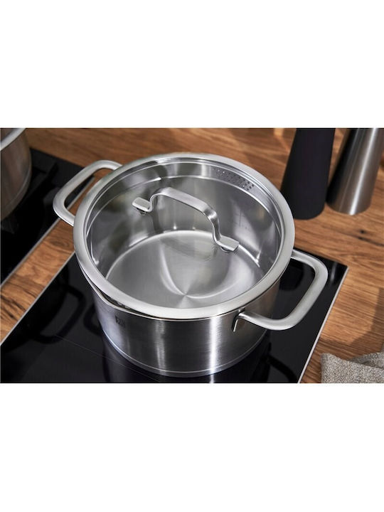 Zwilling J.A. Henckels True Flow Pots Set of Stainless Steel with Ceramic Coating Silver 5pcs