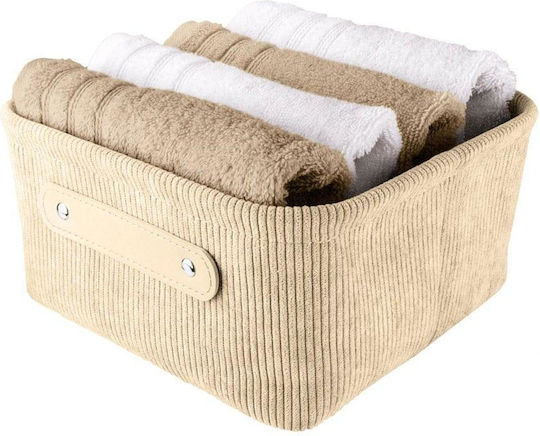 Kleine Wolke Storage Basket Fabric Beige 22x17x11.5cm 1pcs