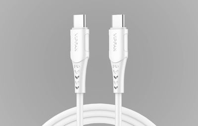 Vipfan P05 USB 2.0 Кабел USB-C мъжки - USB-C мъжки 60W Бял 2м