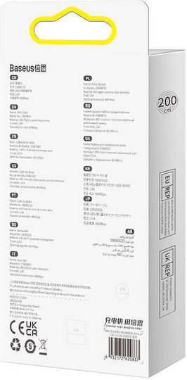 Baseus Dynamic 2 Braided USB to Lightning Cable Μωβ 2m (CALD040105)