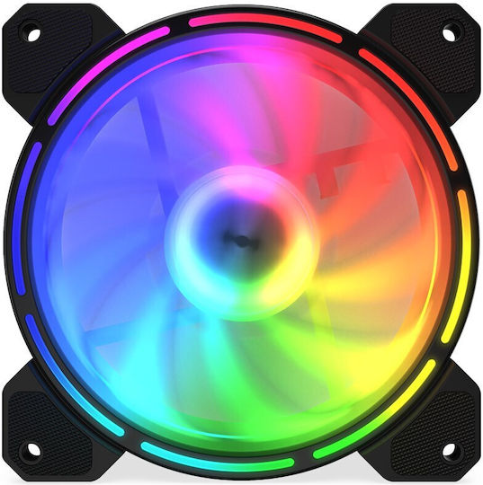 Krux Lunar 120 Case Fan (1200rpm) με ARGB Φωτισμό και Σύνδεση 3-Pin 3τμχ