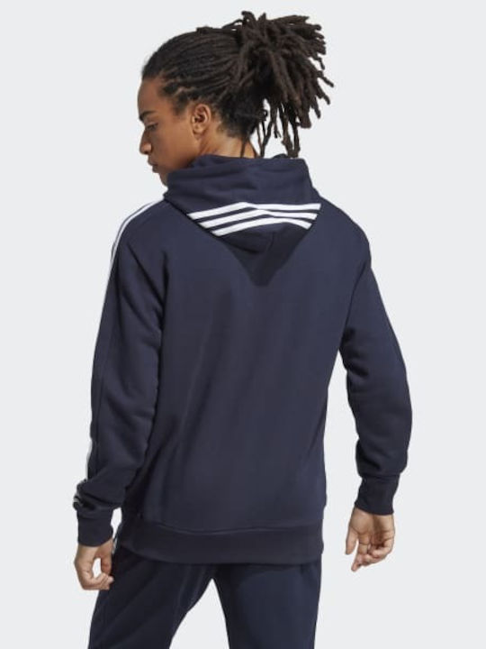 Adidas 3-Stripes Essentials Men's Sweatshirt with Hood and Pockets Legend Ink