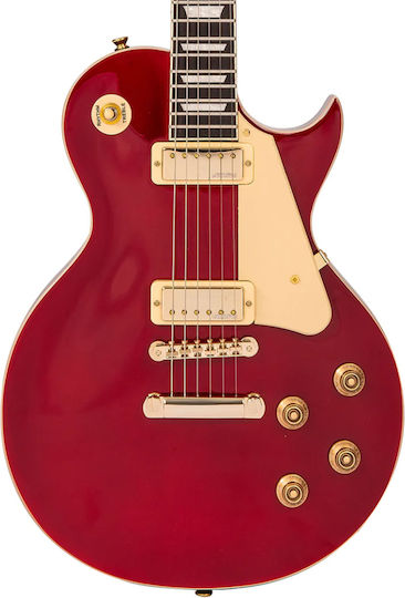 Vintage V100MWR Electric Guitar Single cut with HHS Pickup Configuration Wine Red