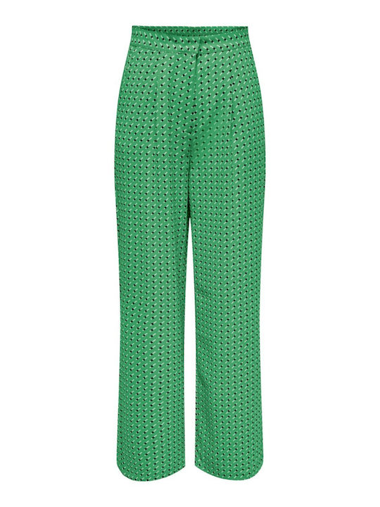Only Naomi Damen Stoff Palazzohose Palazzo Fit Grün