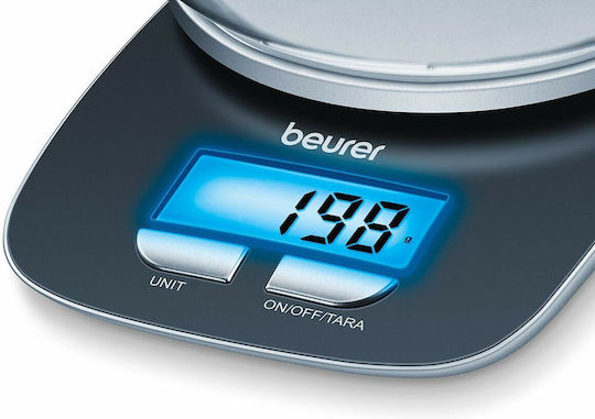 Beurer KS 25 Ψηφιακή Ζυγαριά Κουζίνας με Κάδο έως 3kg Μπλε