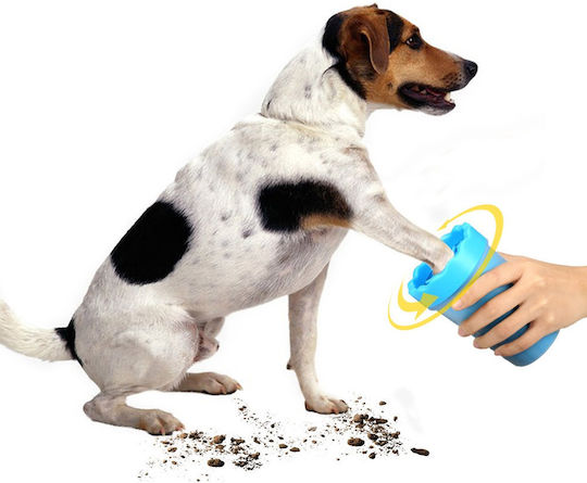 Denik Pets С вграден резервоар за вода за почистване на лапи куче Син 10x15см