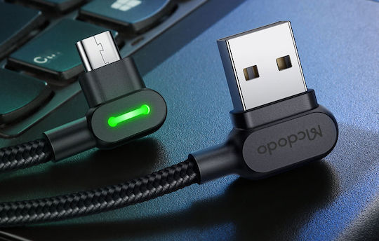 Mcdodo CA-5772 Geflochten / LED USB 2.0 auf Micro-USB-Kabel Schwarz 1.8m (CA-5772) 1Stück