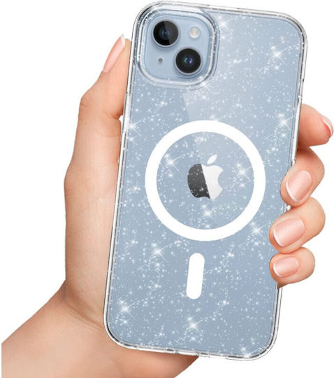 Tech-Protect Flexair Hybrid Magsafe Glitter Umschlag Rückseite Silikon Transparent (iPhone 14/13)