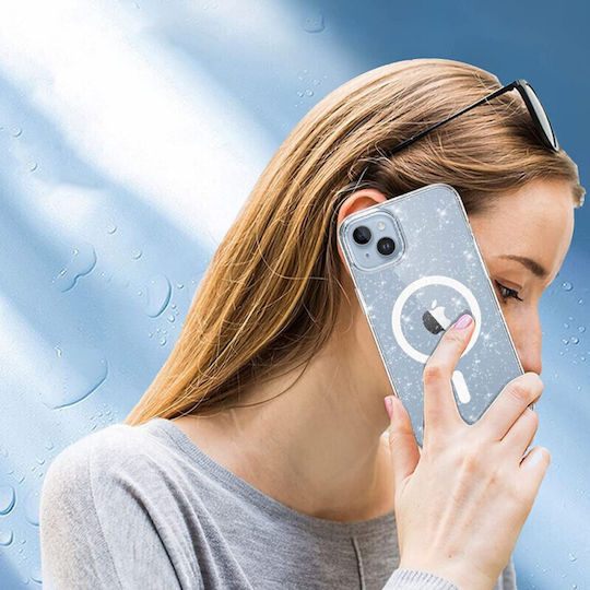Tech-Protect Flexair Hybrid Magsafe Glitter Umschlag Rückseite Silikon Transparent (iPhone 14/13)