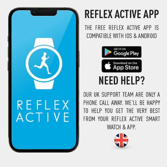 Reflex Active Series 03 38мм Смартчасовник с Пулсомер (Grey & Blue Butterfly)