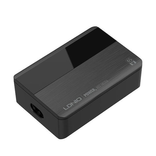 Ldnio Charging Stand with 2 USB-A Ports and 2 USB-C Ports 65W Power Delivery in Black color (A4808Q)