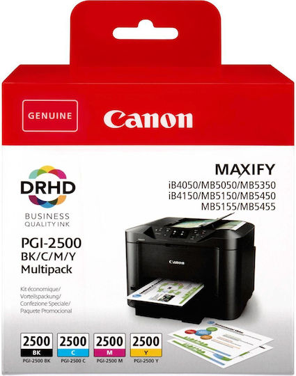 Canon PGI-2500 Original Pack of 4 InkJet Printer Inks Yellow / Cyan / Magenta / Black (9290B004)
