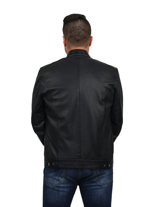 Men's Leather Jacket Finn - Black