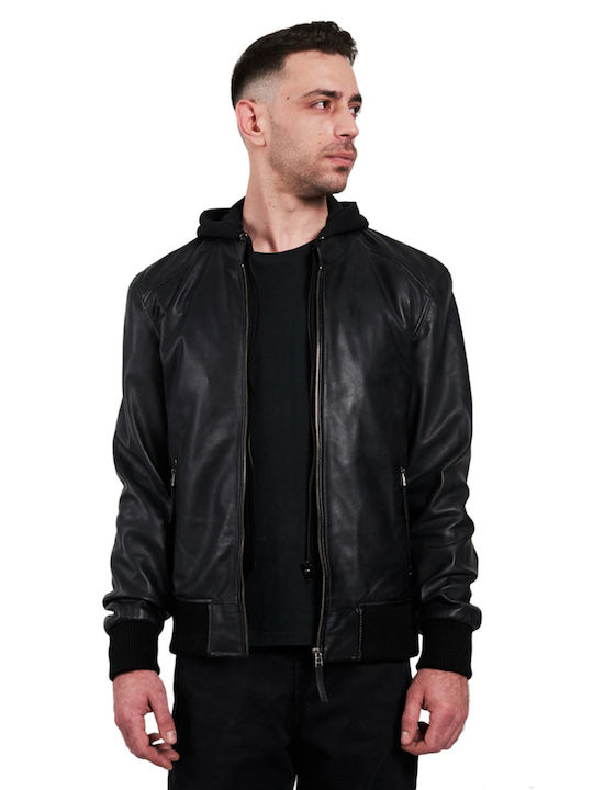 Herren Lederjacke Melvin - Schwarz