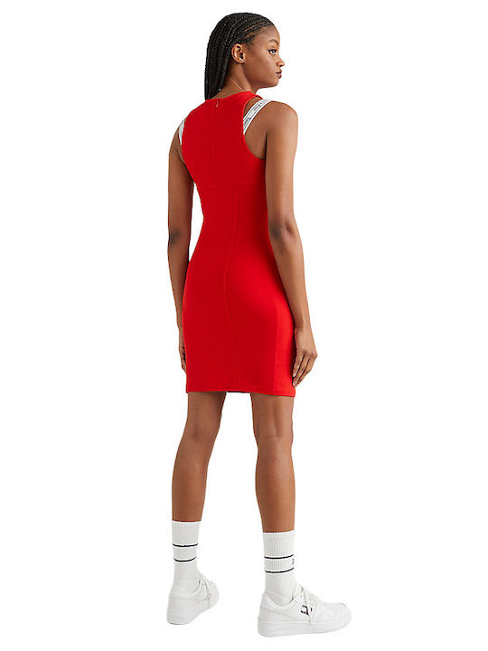 Tommy Hilfiger Mini Καλοκαιρινό All Day Φόρεμα Αμάνικο Κόκκινο
