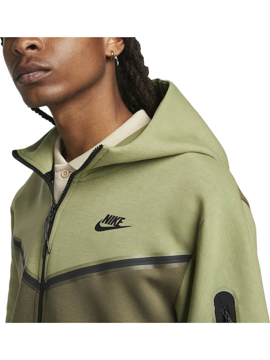 Sportswear Tech Fleece Ζακέτα με Κουκούλα Χακί