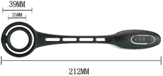 Pretty Love Penis Rings & Vibrating Plug Πρωκτικός Δονητής με Δυνατότητα Ασύρματης Λειτουργίας Μαύρος