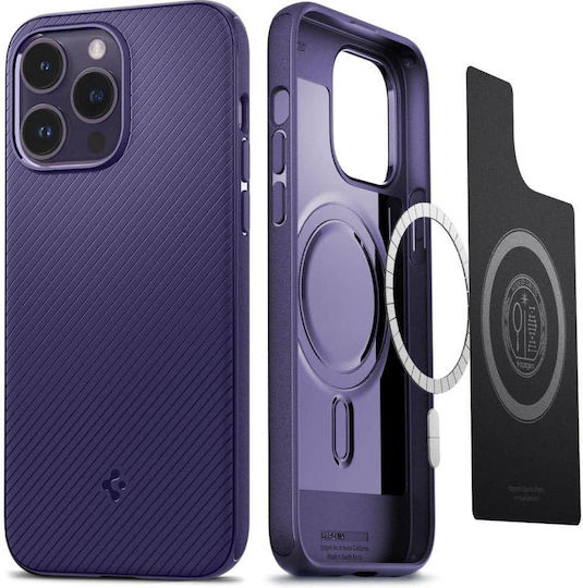 Spigen Mag Armor (MagFit) Umschlag Rückseite Silikon Lila (iPhone 14 Pro Max)