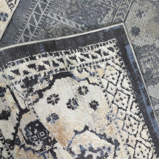 Saray Home Indris Σετ Μοντέρνα Χαλιά Κρεβατοκάμαρας Μπλε / Μπεζ IDR03-SET 3τμχ