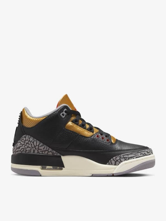 Air  3 Retro Boots Black / Fire Red / Metallic Gold / Cement Grey