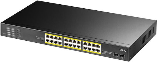 Cudy GS1028PS2 Unmanaged L2 PoE+ Switch with 24 Gigabit (1Gbps) Ethernet Ports and 2 SFP Ports