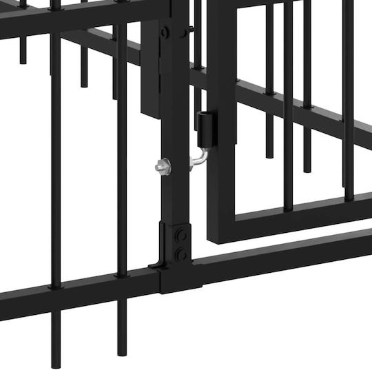 vidaXL Metallisches Hundepark 588x198x128cm Schwarz