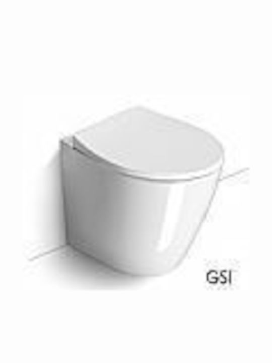 GSI Modo Swirl Floor-Standing Toilet that Includes Soft Close Cover White