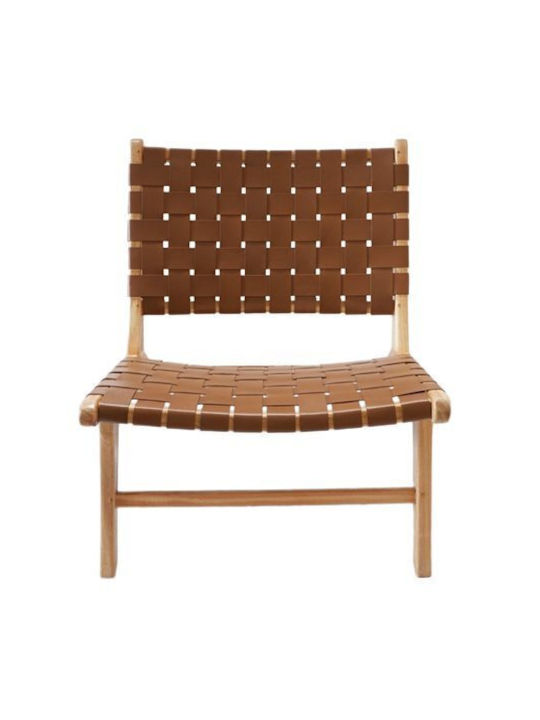 Felipe Armchair from Leatherette Brown 65x78x68cm