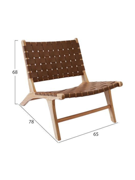 Felipe Armchair from Leatherette Brown 65x78x68cm