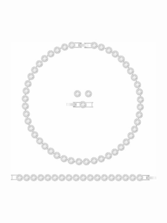 Swarovski Angelic Set with Necklace , Earrings & Bracelet with Stones