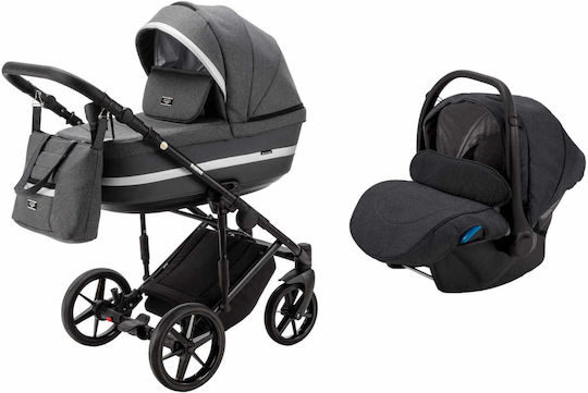 Adamex Rimini Verstellbar 3 in 1 Baby Kinderwagen Geeignet für Neugeborene Gray 12.5kg