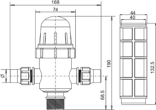 Palaplast 3486/3083 Φίλτρο Γραμμής 25x1"x25 80Mesh
