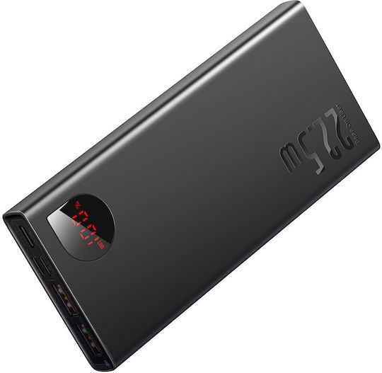 Baseus Adaman Overseas Edition 2021 Power Bank 10000mAh 22.5W με 2 Θύρες USB-A και Θύρα USB-C Power Delivery / Quick Charge 3.0 Μαύρο
