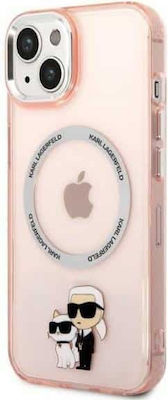 Karl Lagerfeld Iconic Karl & Choupette Magsafe Silicone Back Cover Pink (iPhone 14 Plus)