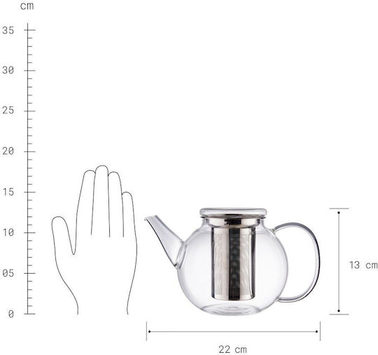 Butlers Grove Time Чайник с Филтър Неръждаем Прозрачен 1200ml
