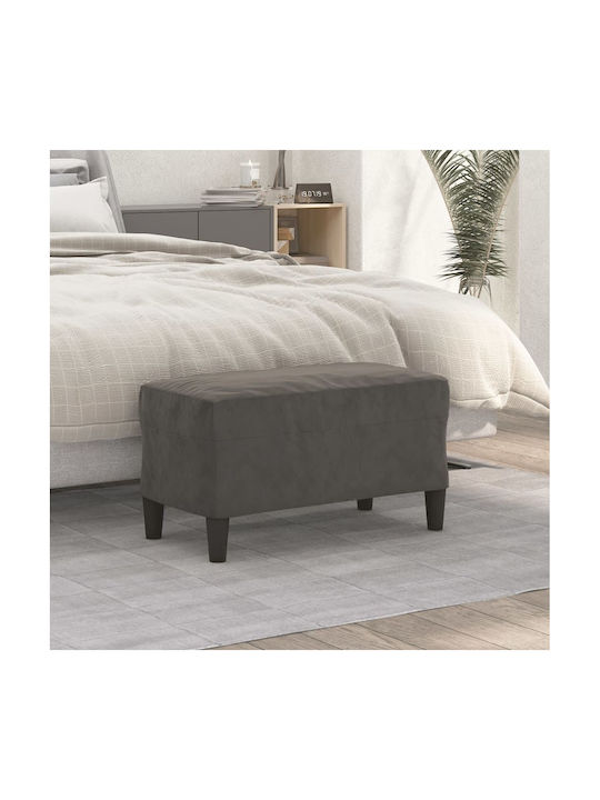 Stool Bench Stool Upholstered with Velvet Dark Grey 70x35x41cm