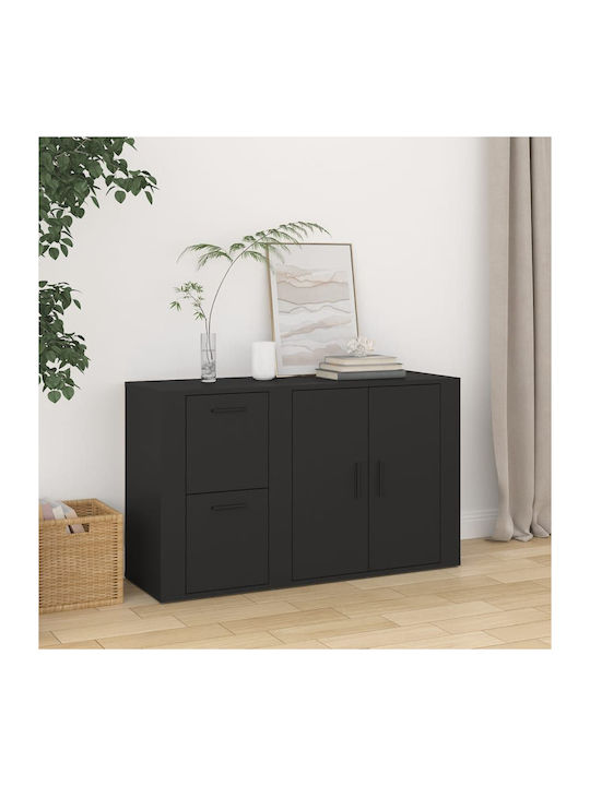 Wooden Buffet with Drawers Black L100xW33xH59.5cm