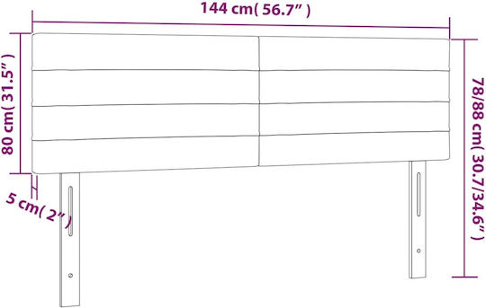 vidaXL Κεφαλάρι Κρεβατιού Υφασμάτινο Ροζ 144x78cm