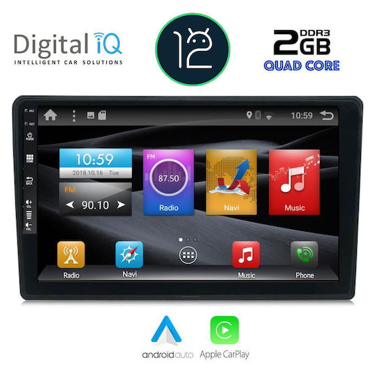 Digital IQ Sistem Audio Auto pentru Seat Exeo Audi A4 2002-2008 (Bluetooth/USB/AUX/WiFi/GPS/Apple-Carplay/Android-Auto/Partitură) cu Ecran Tactil 9"