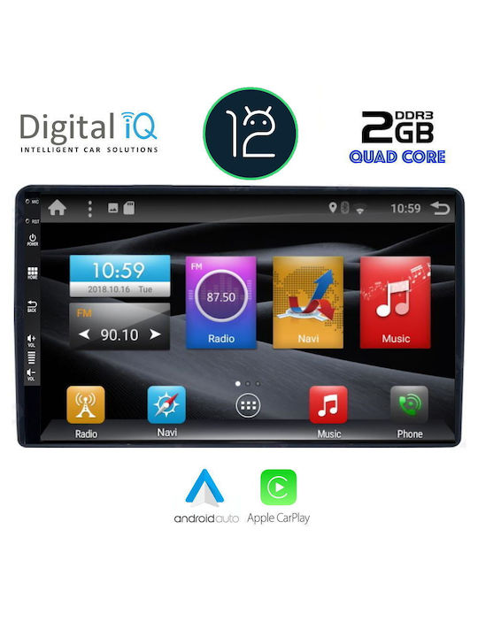 Digital IQ Car Audio System for Peugeot Partner Citroen Berlingo 2008-2018 (Bluetooth/USB/AUX/WiFi/GPS/Apple-Carplay/Android-Auto) with Touch Screen 9"