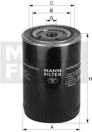 Mann Filter Филтър за масло за автомобил W-936/5 за Шевролет / Опел W936/5