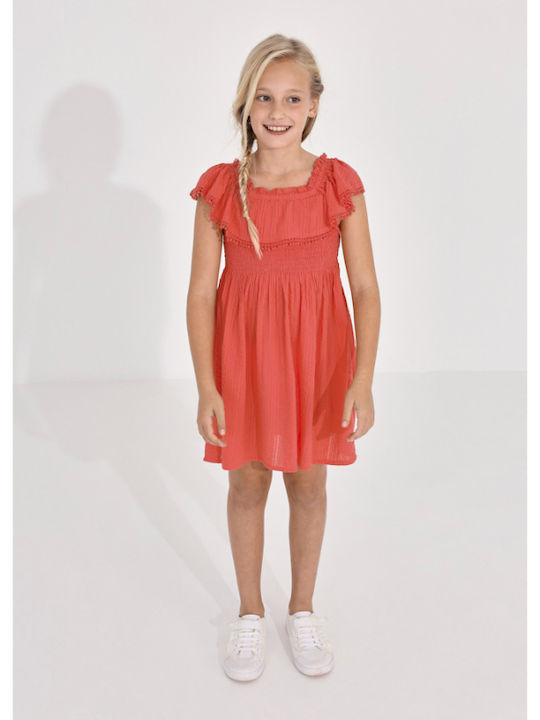 Mayoral Kids Dress Short Sleeve Orange