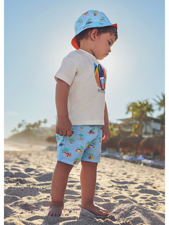 Mayoral Kids Swimwear Swim Shorts with Hat Light Blue