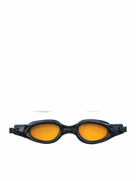 Intex Silicone Sport Master Γυαλιά Κολύμβησης Παιδικά με Αντιθαμβωτικούς Φακούς Μαύρο/Πορτοκαλί